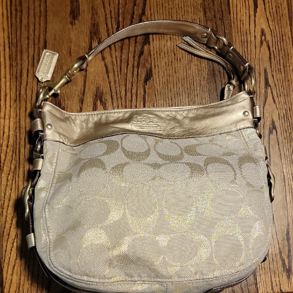 Coach Gold and Cream Women's Bag